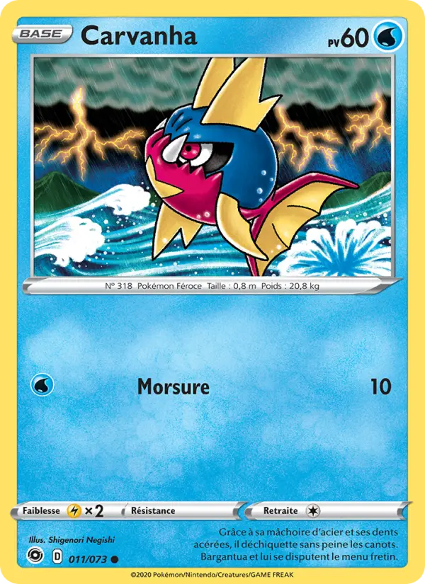 011/073 - Carvanha — Carte Pokémon La Voie du Maître 11/73