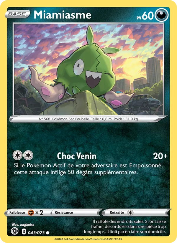 043/073 - Miamiasme — Carte Pokémon La Voie du Maître 43/73