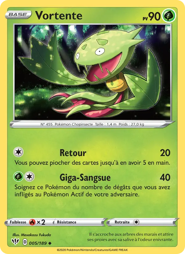 005/189 - Vortente — Carte Pokémon Ténèbres Embrasées 5/189