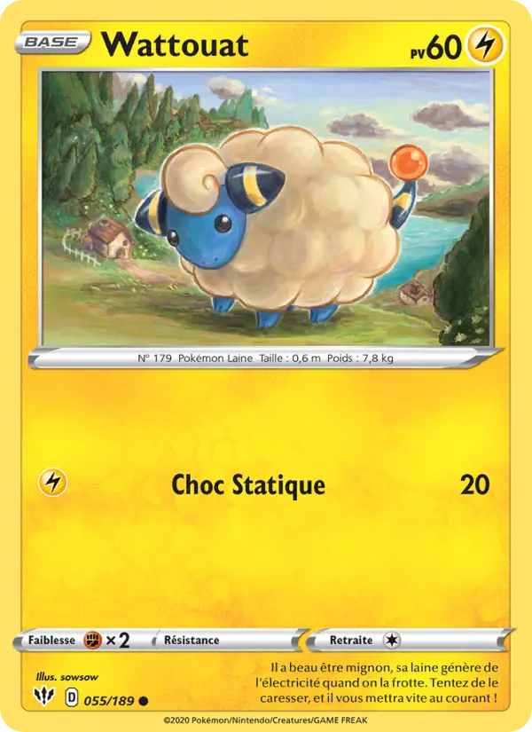 055/189 - Wattouat — Carte Pokémon Ténèbres Embrasées 55/189