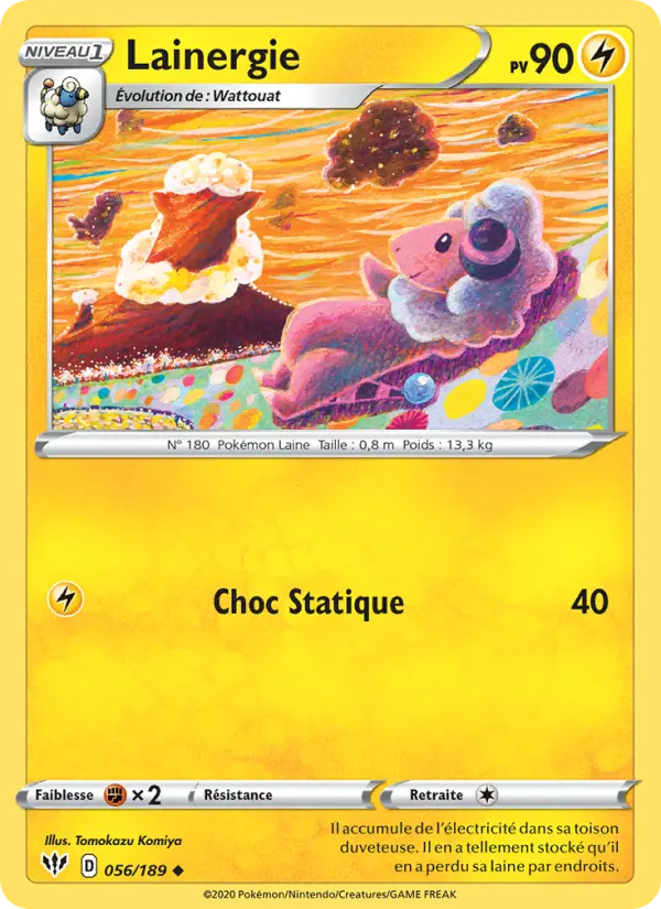056/189 - Lainergie — Carte Pokémon Ténèbres Embrasées 56/189