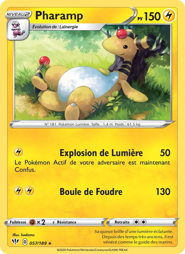 Pharamp — Carte Pokémon 57 Ténèbres Embrasées