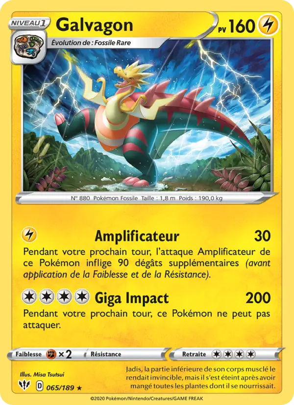 Galvagon — Carte Pokémon 65 Ténèbres Embrasées