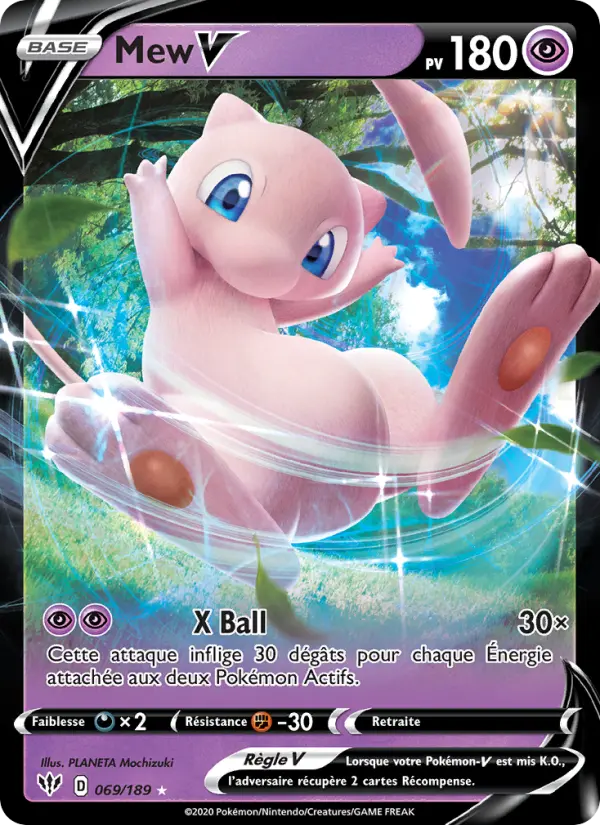 069/189 - Mew V — Carte Pokémon Ténèbres Embrasées 69/189