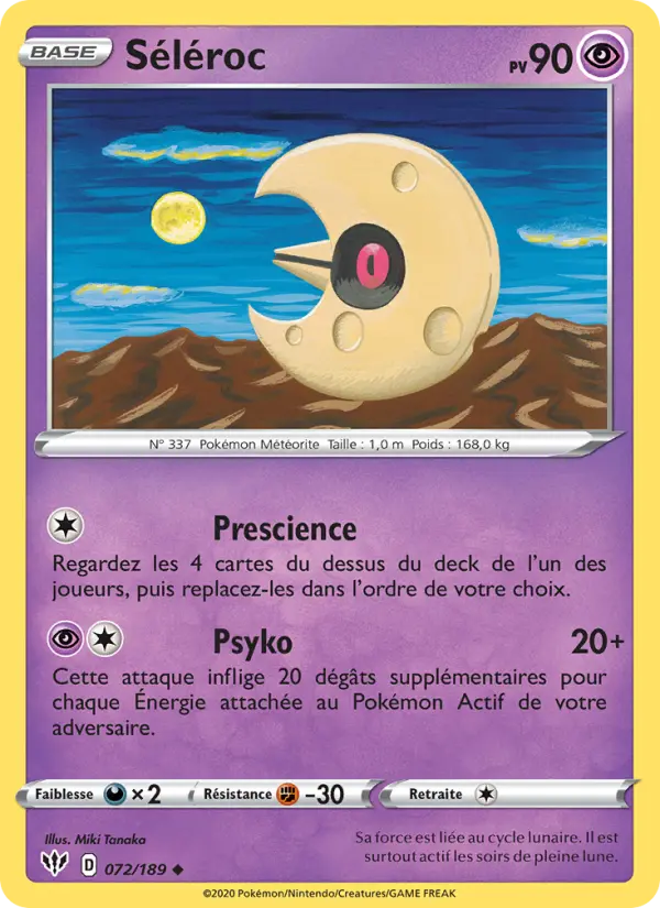 072/189 - Séléroc — Carte Pokémon Ténèbres Embrasées 72/189