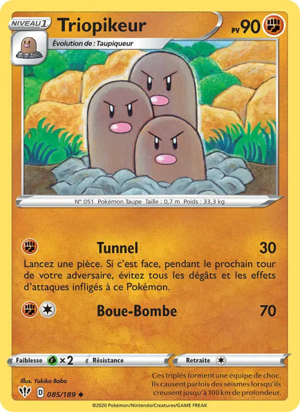 085/189 - Triopikeur — Carte Pokémon Ténèbres Embrasées 85/189
