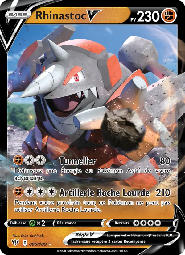 095/189 - Rhinastoc V — Carte Pokémon Ténèbres Embrasées 95/189
