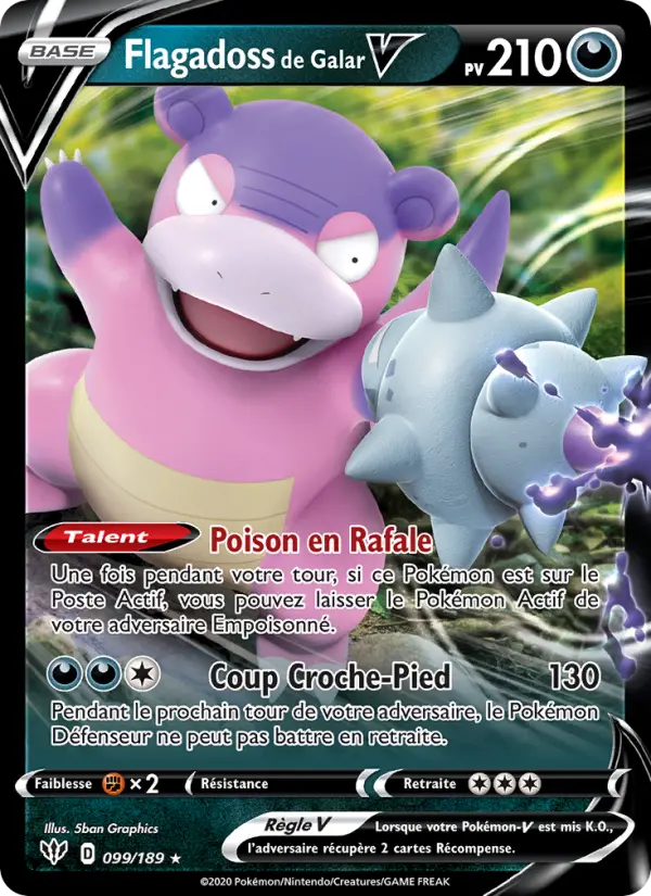 099/189 - Flagadoss de Galar V — Carte Pokémon Ténèbres Embrasées 99/189