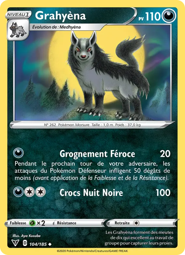 104/185 - Grahyèna — Carte Pokémon Voltage Éclatant 104/185