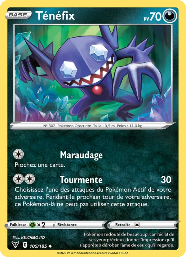 105/185 - Ténéfix — Carte Pokémon Voltage Éclatant 105/185