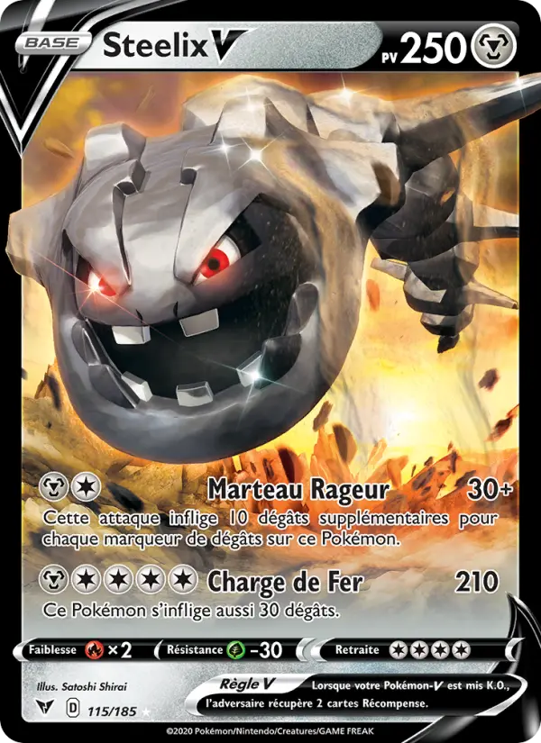 115/185 - Steelix V — Carte Pokémon Voltage Éclatant 115/185