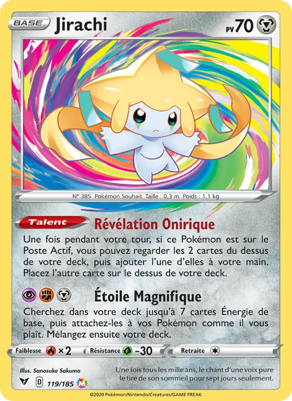 119/185 - Jirachi — Carte Pokémon Voltage Éclatant 119/185