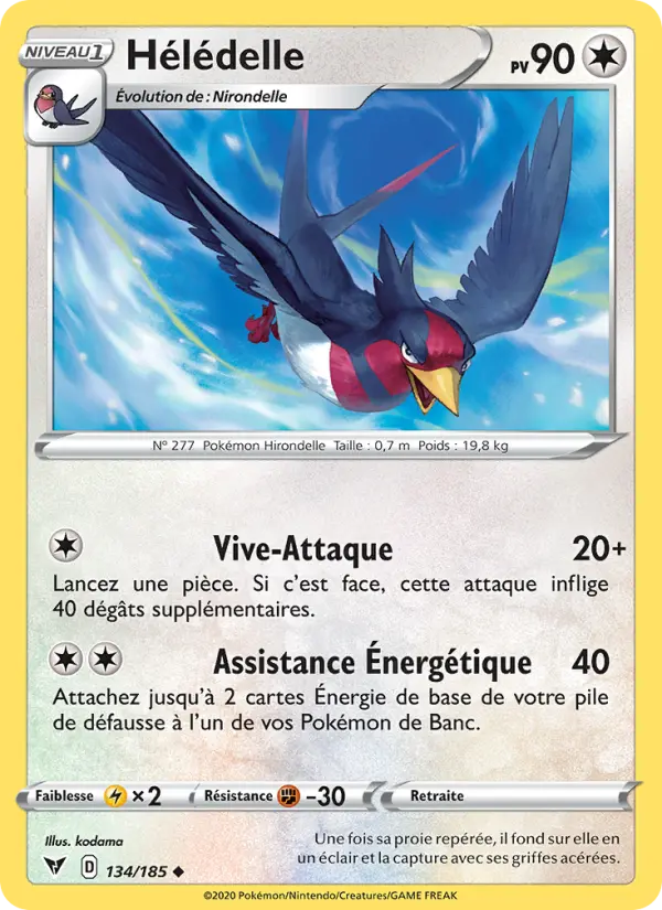 134/185 - Hélédelle — Carte Pokémon Voltage Éclatant 134/185