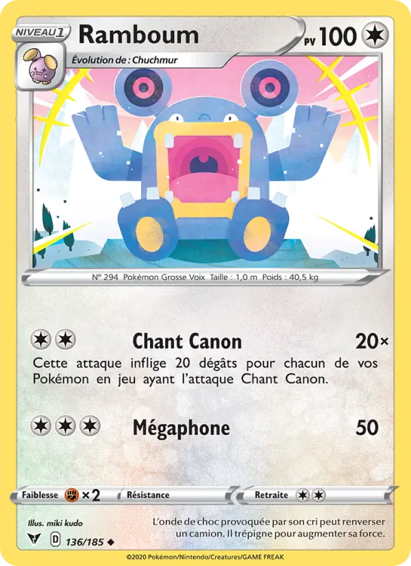 136/185 - Ramboum — Carte Pokémon Voltage Éclatant 136/185