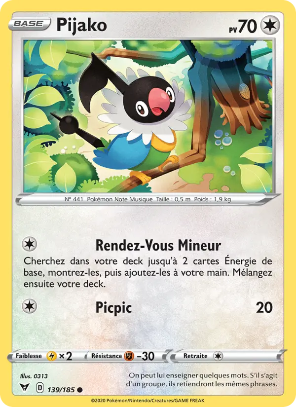 139/185 - Pijako — Carte Pokémon Voltage Éclatant 139/185