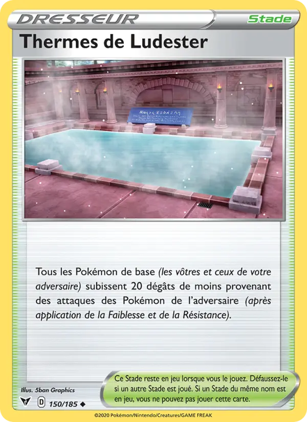 150/185 - Thermes de Ludester — Carte Pokémon Voltage Éclatant 150/185