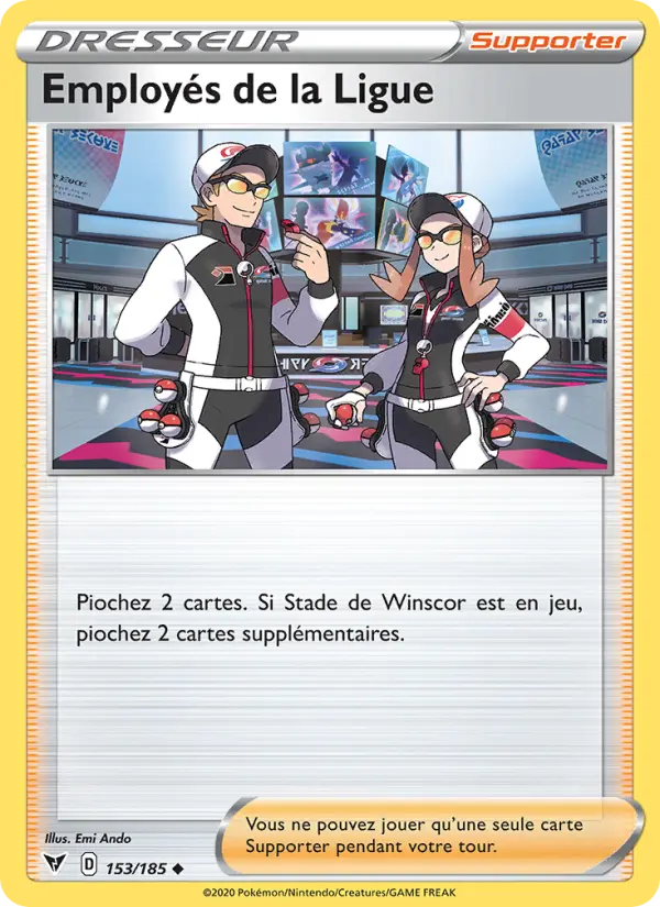 153/185 - Employés de la Ligue — Carte Pokémon Voltage Éclatant 153/185