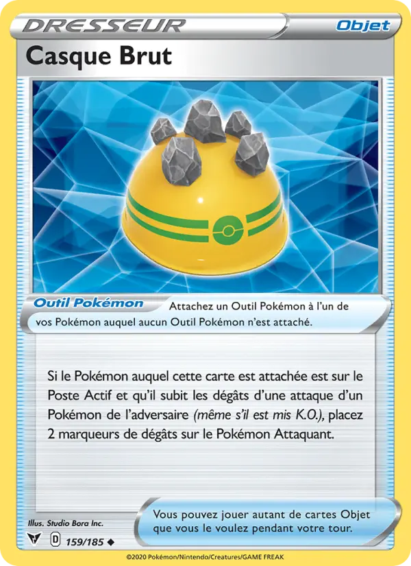 159/185 - Casque Brut — Carte Pokémon Voltage Éclatant 159/185