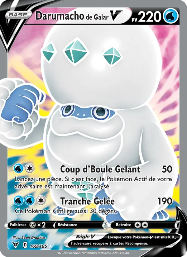 169/185 - Darumacho de Galar V — Carte Pokémon Voltage Éclatant 169/185