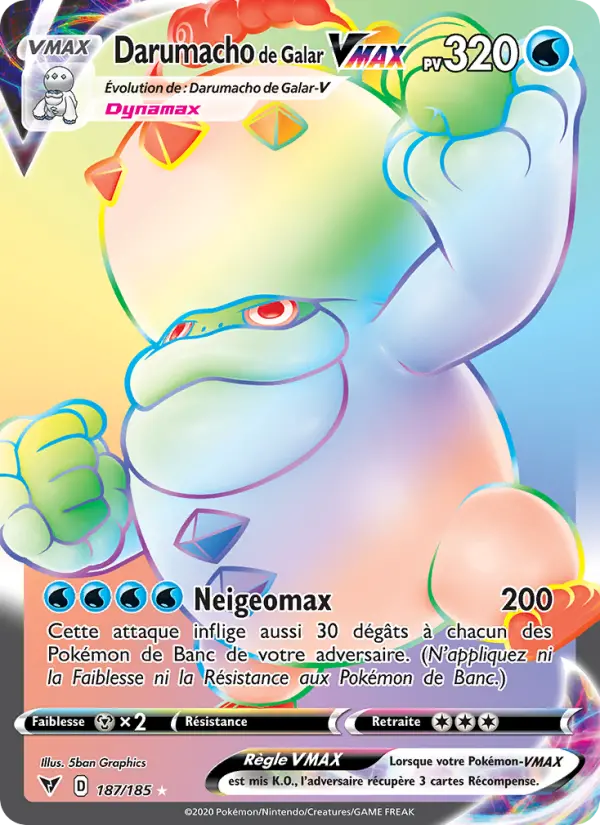 187/185 - Darumacho de Galar VMAX — Carte Pokémon Voltage Éclatant 187/185