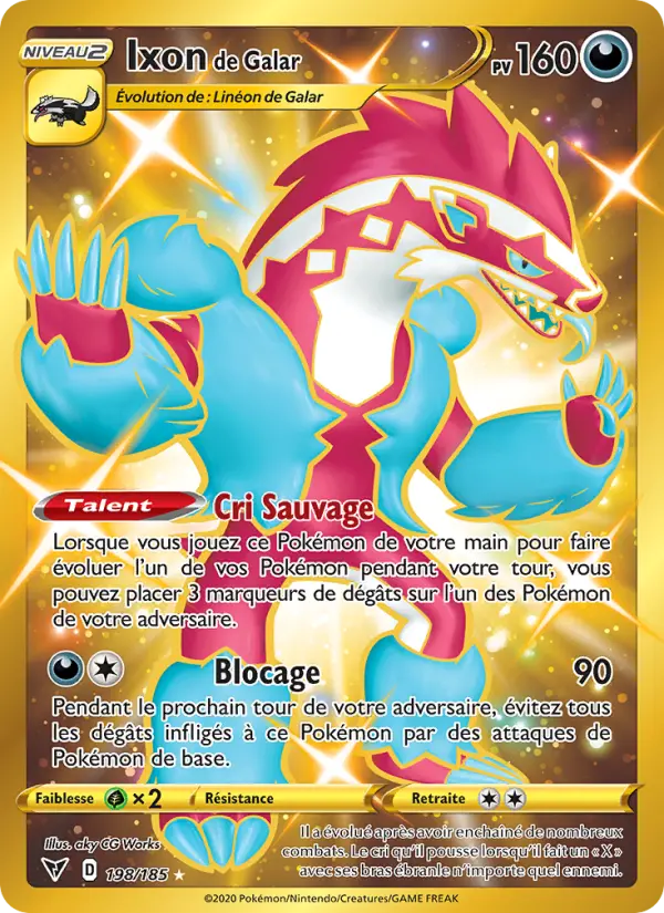 Ixon de Galar — Carte Pokémon 198 Voltage Éclatant