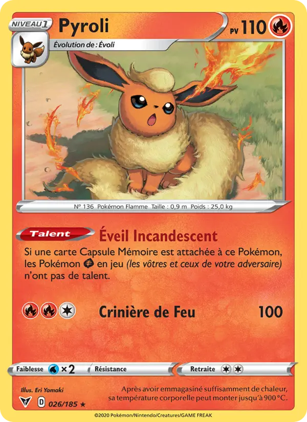 026/185 - Pyroli — Carte Pokémon Voltage Éclatant 26/185