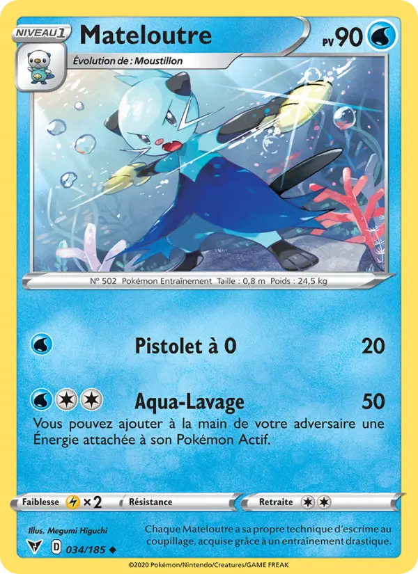 034/185 - Mateloutre — Carte Pokémon Voltage Éclatant 34/185