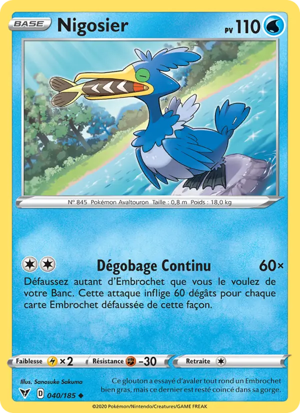 040/185 - Nigosier — Carte Pokémon Voltage Éclatant 40/185