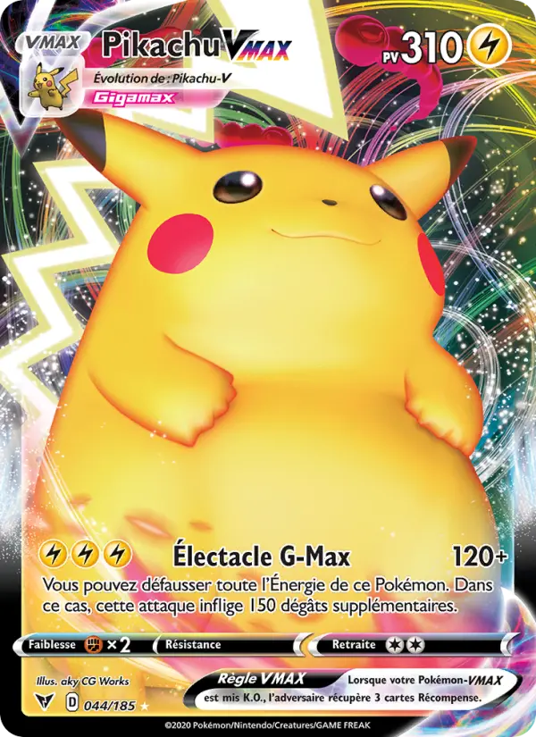 044/185 - Pikachu VMAX — Carte Pokémon Voltage Éclatant 44/185
