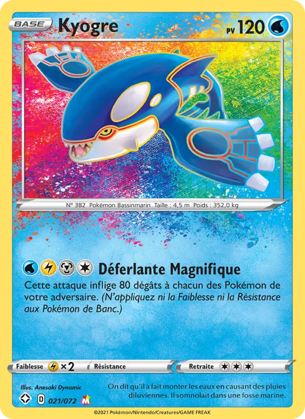 Kyogre — Carte Pokémon 21 Destinées Radieuses