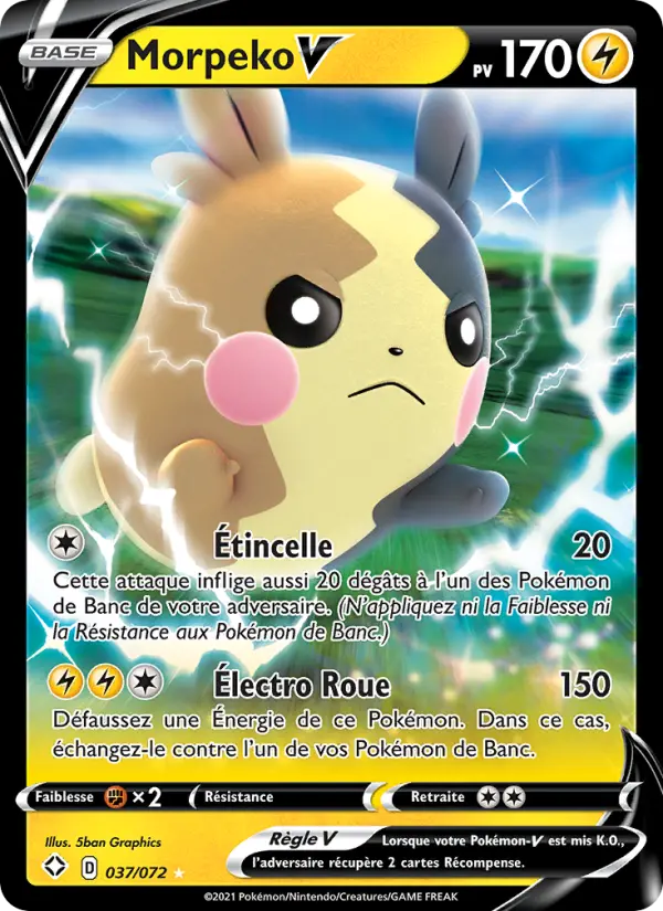 037/072 - Morpeko V — Carte Pokémon Destinées Radieuses 37/72
