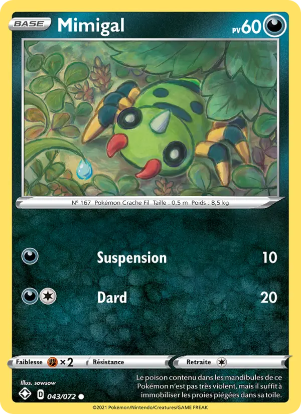 043/072 - Mimigal — Carte Pokémon Destinées Radieuses 43/72