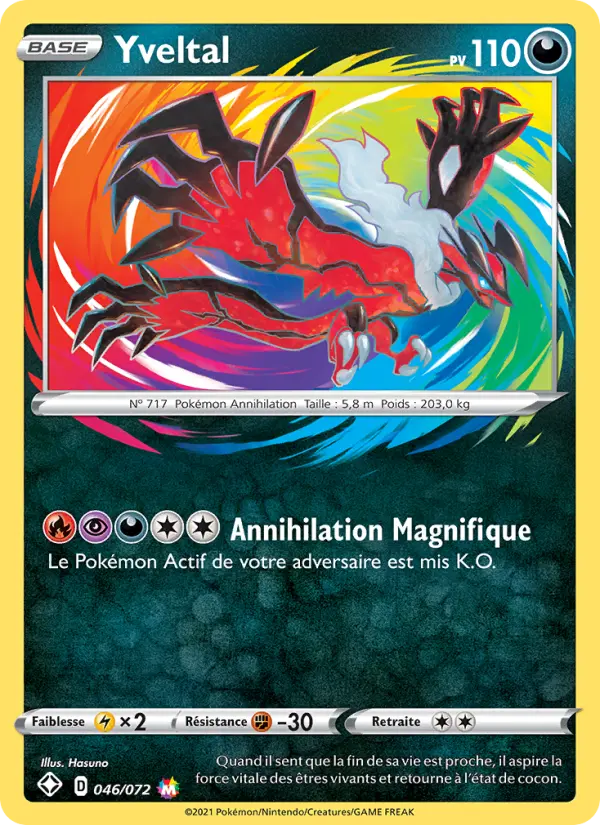046/072 - Yveltal — Carte Pokémon Destinées Radieuses 46/72