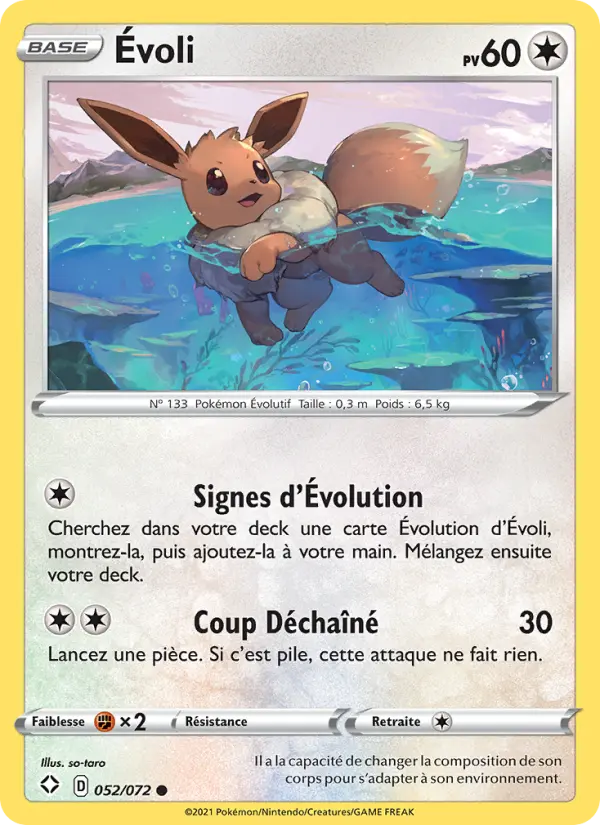 052/072 - Évoli — Carte Pokémon Destinées Radieuses 52/72