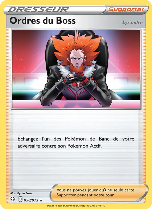 Ordres du Boss (Lysandre) — Carte Pokémon 58 Destinées Radieuses