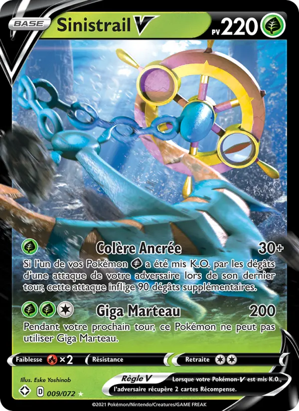 009/072 - Sinistrail V — Carte Pokémon Destinées Radieuses 9/72