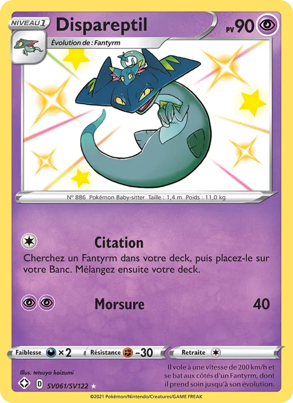 Dispareptil — Carte Pokémon SV061 Destinées Radieuses