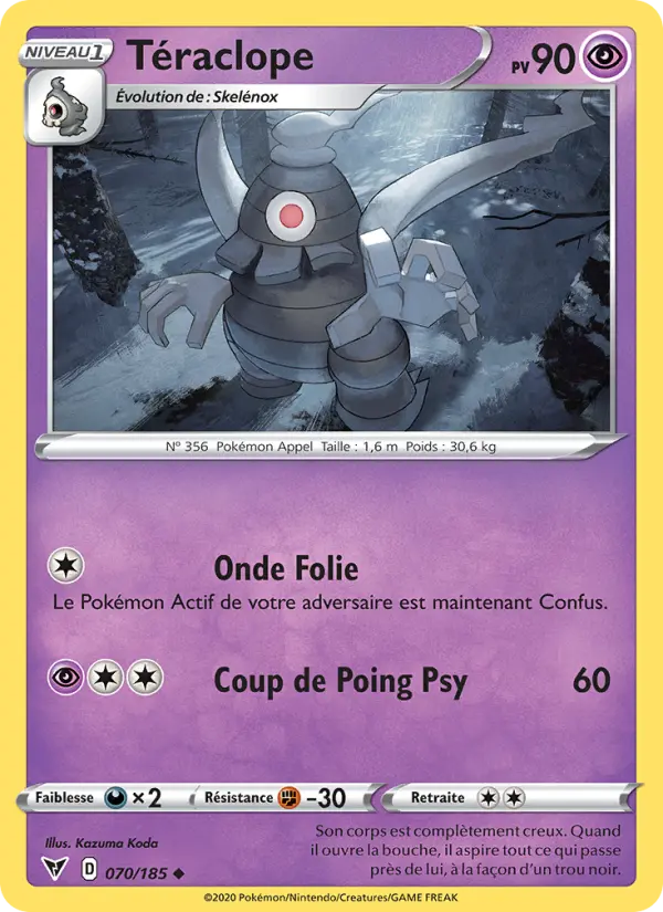 070/185 - Téraclope — Carte Pokémon Voltage Éclatant 70/185