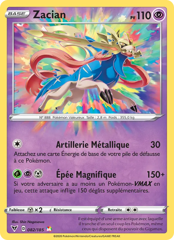 082/185 - Zacian — Carte Pokémon Voltage Éclatant 82/185