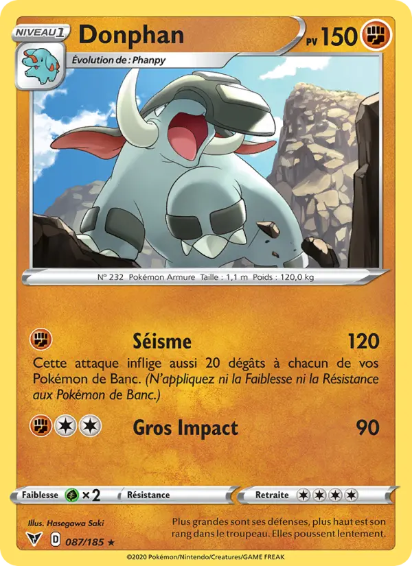 087/185 - Donphan — Carte Pokémon Voltage Éclatant 87/185