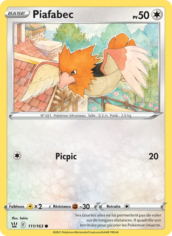 111/163 - Piafabec — Carte Pokémon Styles de combat 111/163