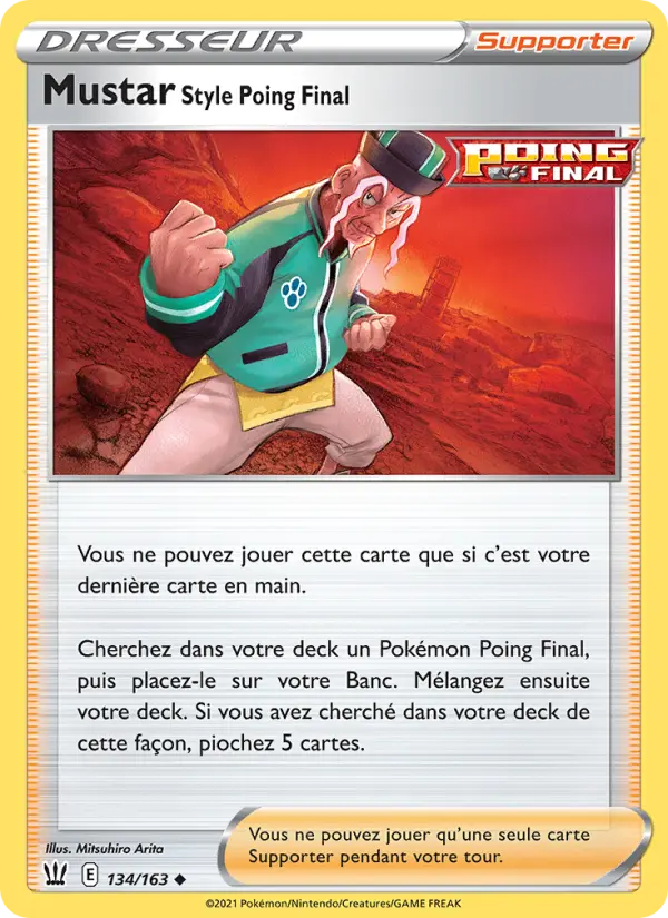 134/163 - Mustar Style Poing Final — Carte Pokémon Styles de combat 134/163