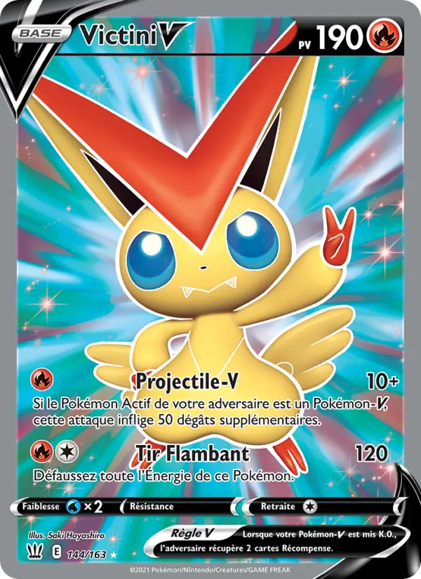 144/163 - Victini V — Carte Pokémon Styles de combat 144/163