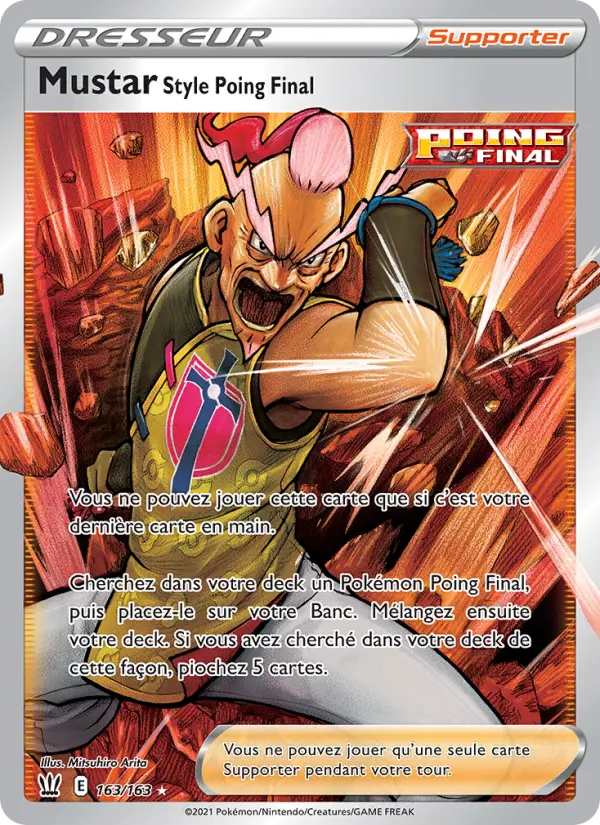 163/163 - Mustar Style Poing Final — Carte Pokémon Styles de combat 163/163