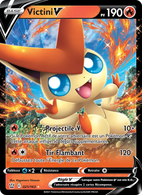 021/163 - Victini V — Carte Pokémon Styles de combat 21/163