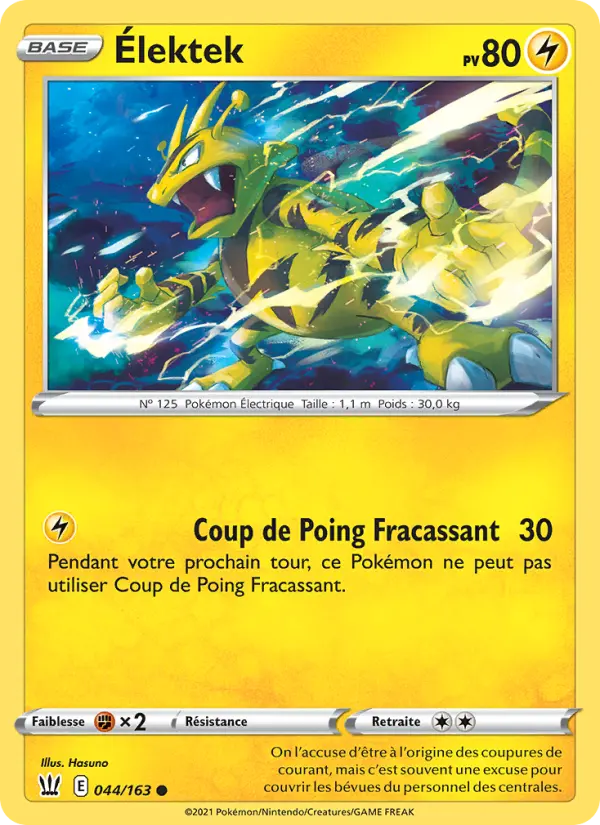 044/163 - Élektek — Carte Pokémon Styles de combat 44/163
