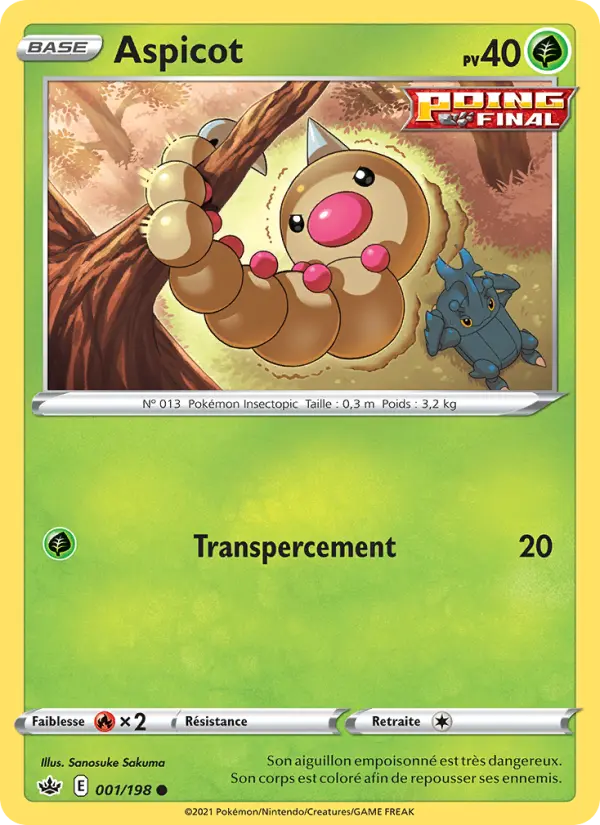 Aspicot — Carte Pokémon 1 Règne de Glace
