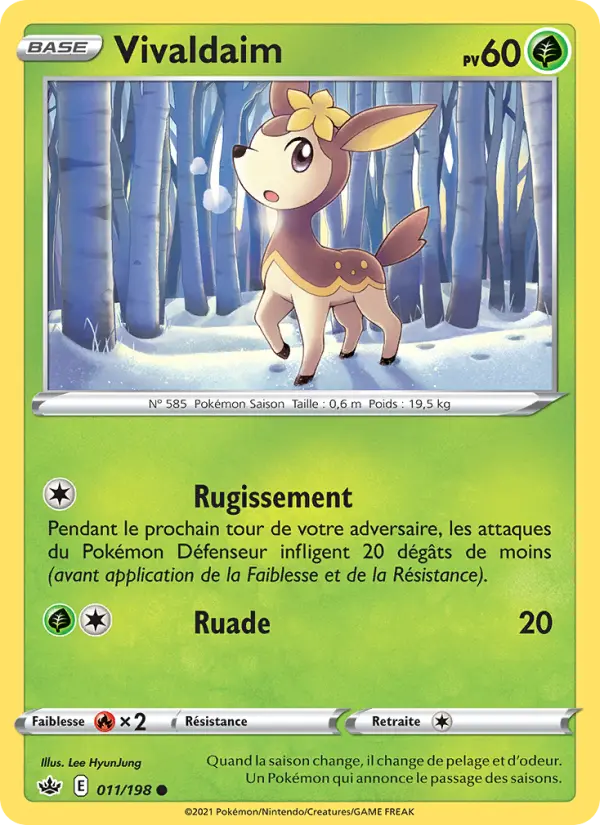 011/198 - Vivaldaim — Carte Pokémon Règne de Glace 11/198