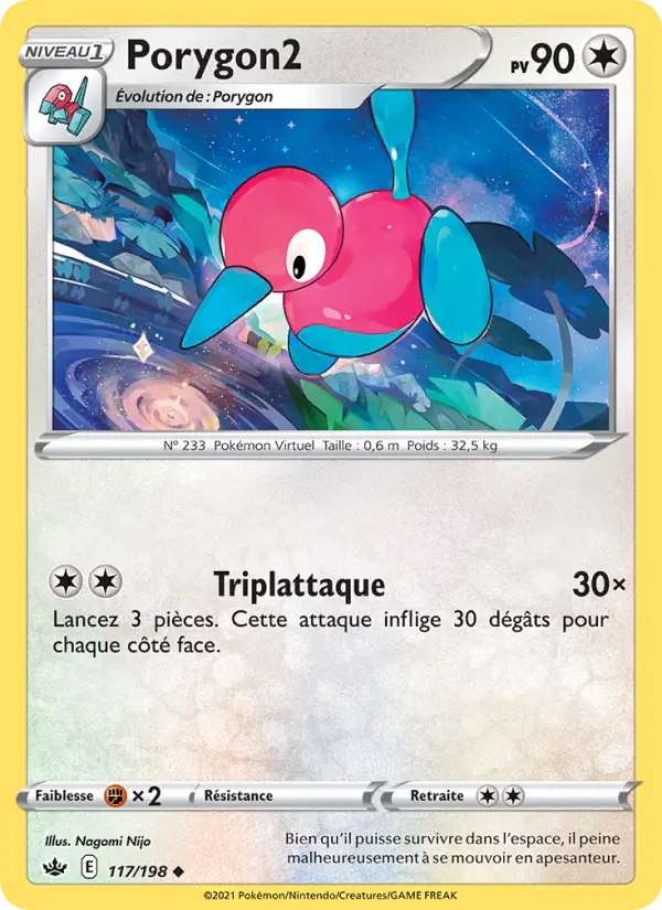 117/198 - Porygon2 — Carte Pokémon Règne de Glace 117/198