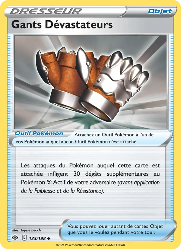 133/198 - Gants Dévastateurs — Carte Pokémon Règne de Glace 133/198